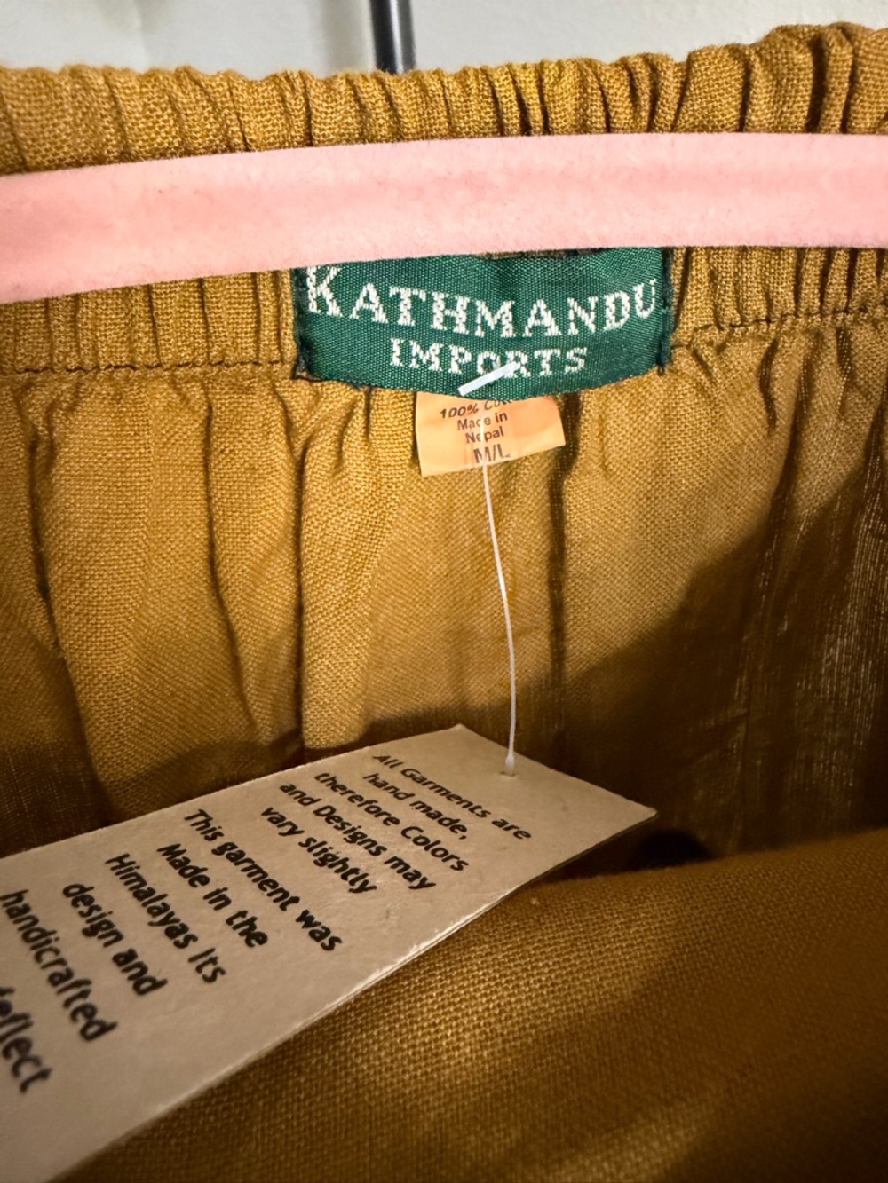 Boho Patchwork Wide Leg Pants Cotton Nepal Festival Hippie Lounge M/L NWT - Picture 4 of 10